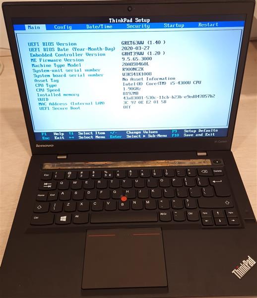 Grote foto schade lenovo x1 carbon 2nd gen i5 4300u 14 inch garantie computers en software overige computers en software