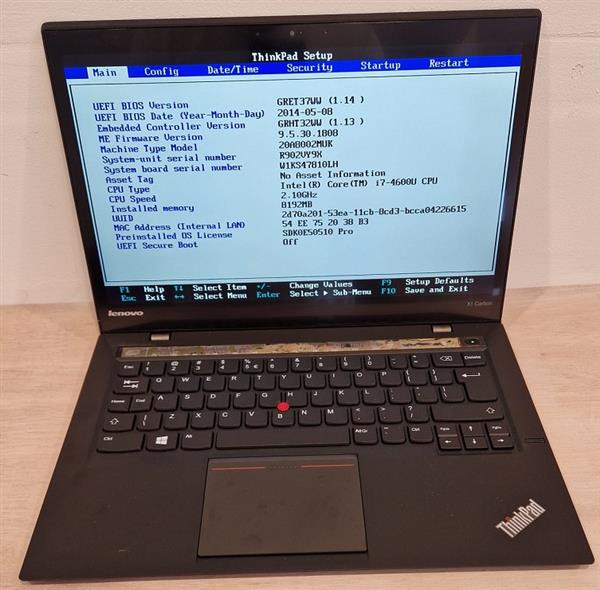Grote foto lichte schade lenovo x1 carbon 2nd gen i7 4600u 14 inch garantie computers en software overige computers en software