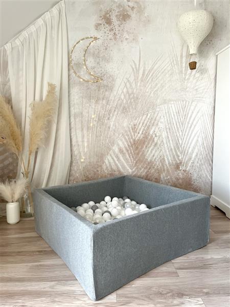 Grote foto ballenbad soft velvet 106x106x40 cm grey excl ballen kinderen en baby overige
