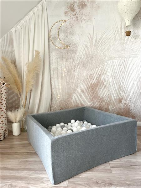 Grote foto ballenbad soft velvet 106x106x40 cm grey excl ballen kinderen en baby overige
