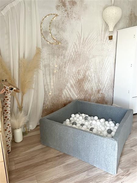 Grote foto ballenbad soft velvet 106x106x40 cm grey excl ballen kinderen en baby overige