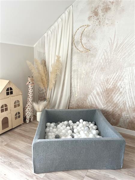 Grote foto ballenbad soft velvet 106x106x40 cm grey excl ballen kinderen en baby overige