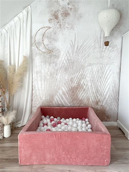 Grote foto ballenbad soft velvet 106x106x40 cm dark pink excl ballen kinderen en baby overige