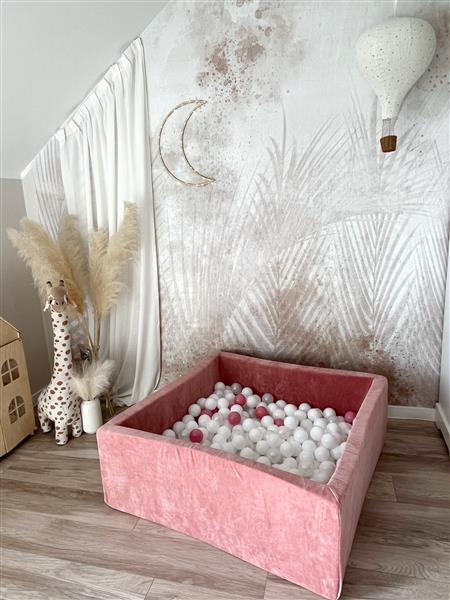 Grote foto ballenbad soft velvet 106x106x40 cm dark pink excl ballen kinderen en baby overige