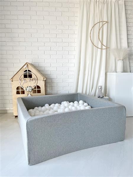 Grote foto ballenbad cotton 106x106x40 cm light grey excl ballen kinderen en baby overige