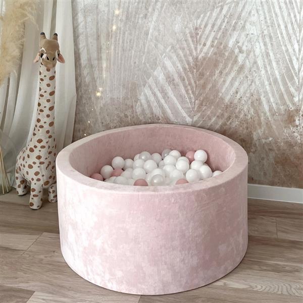 Grote foto ballenbad soft velvet 90x40cm light pink excl ballen kinderen en baby overige