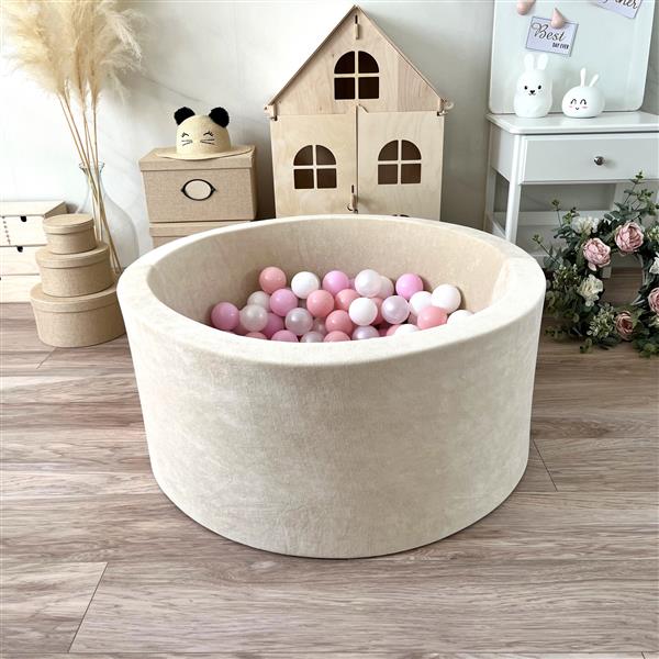 Grote foto ballenbad soft velvet 90x40cm ecru excl ballen kinderen en baby overige