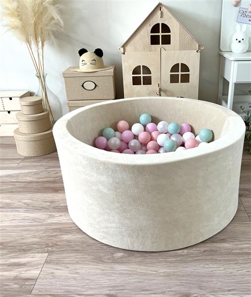 Grote foto ballenbad soft velvet 90x40cm ecru excl ballen kinderen en baby overige