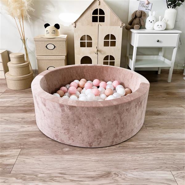 Grote foto ballenbad soft velvet 90x30cm dark beige excl ballen kinderen en baby overige