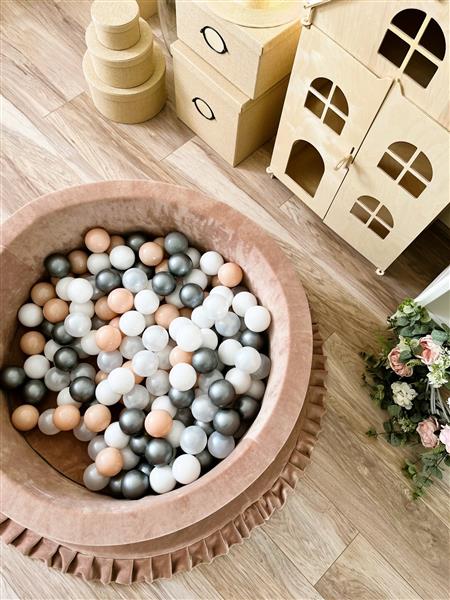 Grote foto ballenbad soft velvet 90x30cm dark beige excl ballen kinderen en baby overige
