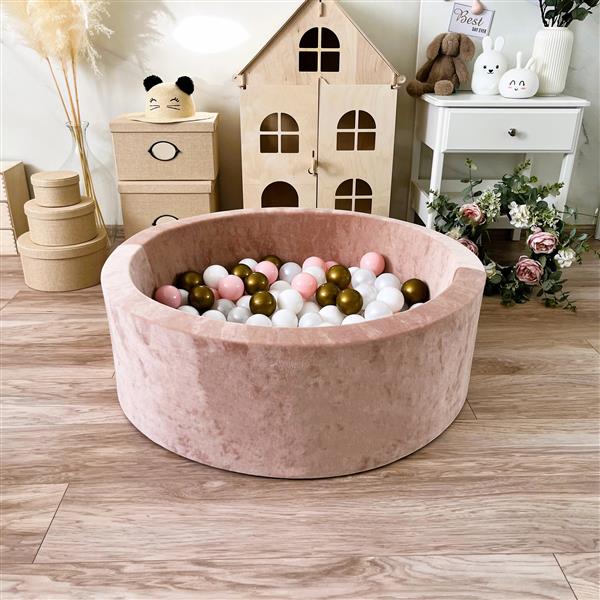 Grote foto ballenbad soft velvet 90x30cm dark beige excl ballen kinderen en baby overige