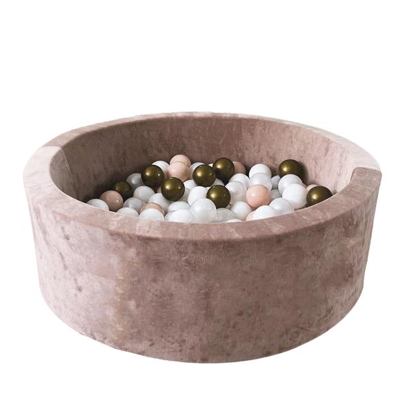 Grote foto ballenbad soft velvet 90x30cm dark beige excl ballen kinderen en baby overige