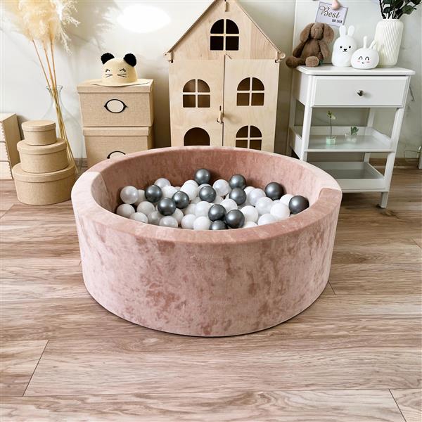 Grote foto ballenbad soft velvet 90x30cm dark beige excl ballen kinderen en baby overige