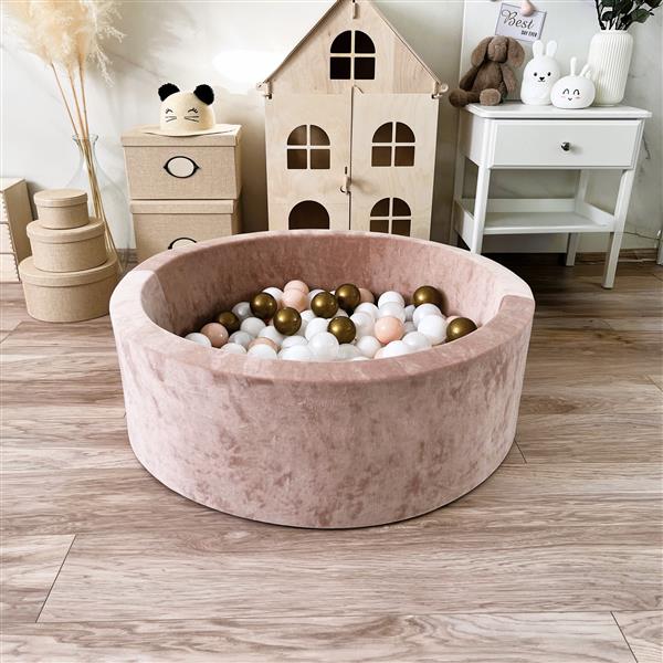 Grote foto ballenbad soft velvet 90x30cm dark beige excl ballen kinderen en baby overige