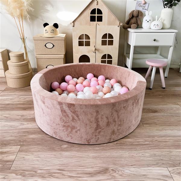 Grote foto ballenbad soft velvet 90x30cm dark beige excl ballen kinderen en baby overige