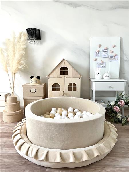 Grote foto ballenbad soft velvet 90x30cm ecru excl ballen kinderen en baby overige