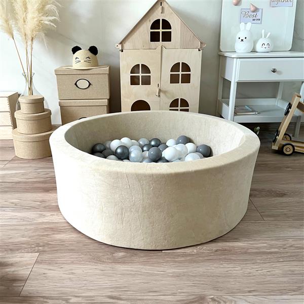 Grote foto ballenbad soft velvet 90x30cm ecru excl ballen kinderen en baby overige