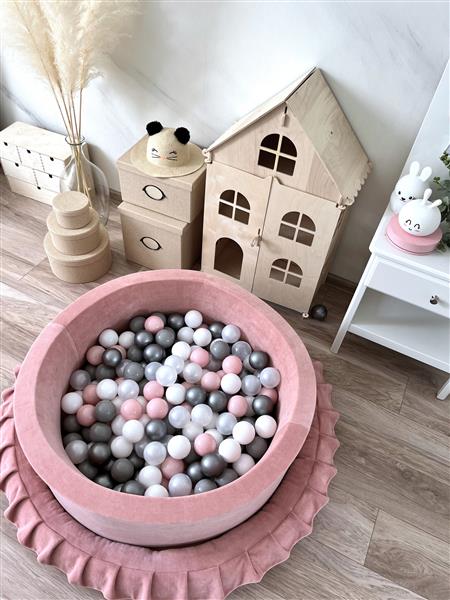 Grote foto ballenbad soft velvet 90x30cm raspberry pink excl ballen kinderen en baby overige