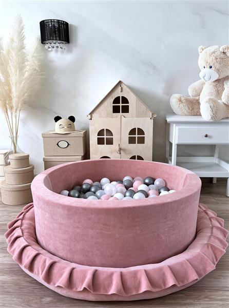 Grote foto ballenbad soft velvet 90x30cm raspberry pink excl ballen kinderen en baby overige
