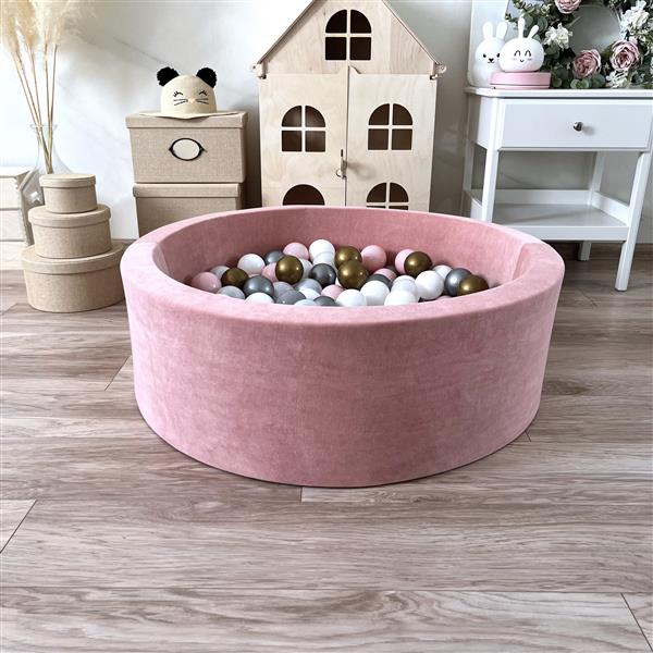 Grote foto ballenbad soft velvet 90x30cm raspberry pink excl ballen kinderen en baby overige