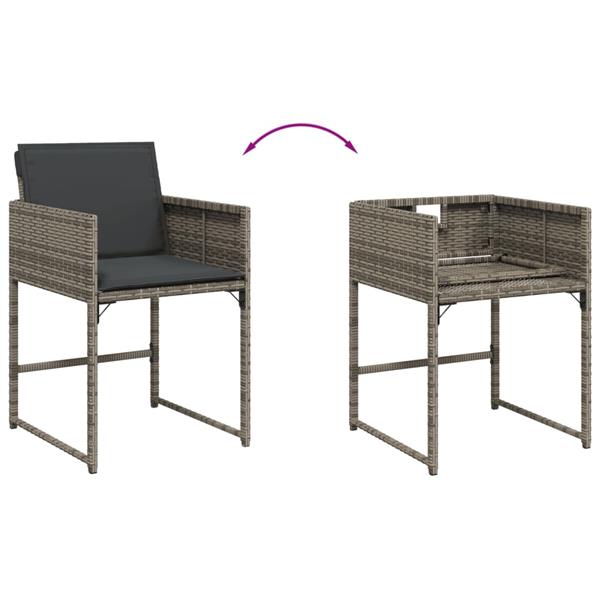 Grote foto vidaxl 7 delige tuinset met kussens poly rattan grijs tuin en terras tuinmeubelen