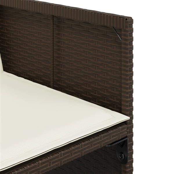 Grote foto vidaxl 9 delige tuinset met kussens poly rattan bruin tuin en terras tuinmeubelen