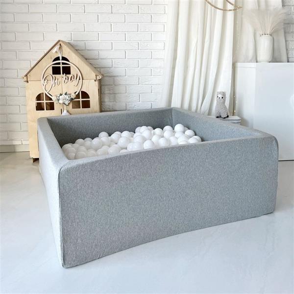 Grote foto ballenbad cotton 106x106x40 cm light grey excl ballen kinderen en baby overige