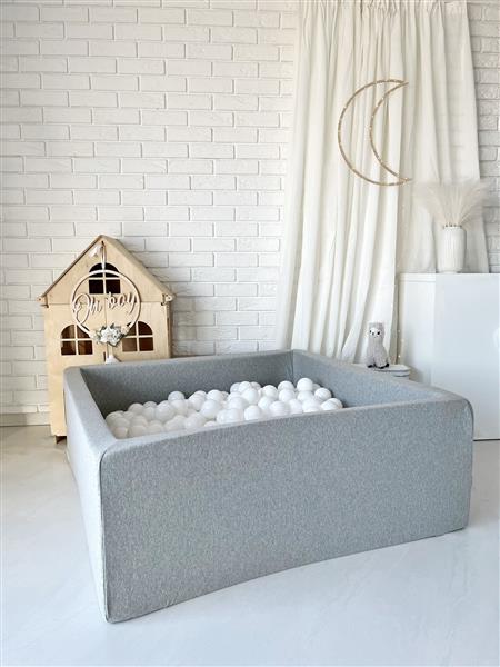 Grote foto ballenbad cotton 106x106x40 cm light grey excl ballen kinderen en baby overige