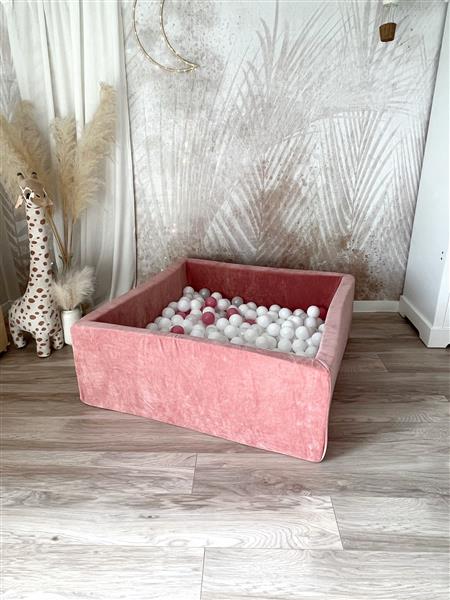 Grote foto ballenbad soft velvet 106x106x40 cm dark pink excl ballen kinderen en baby overige