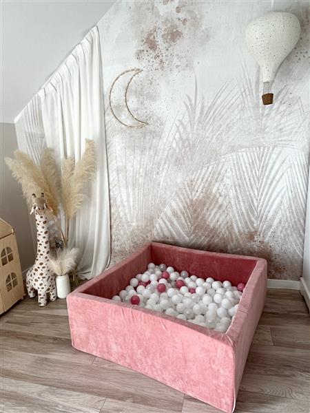 Grote foto ballenbad soft velvet 106x106x40 cm dark pink excl ballen kinderen en baby overige
