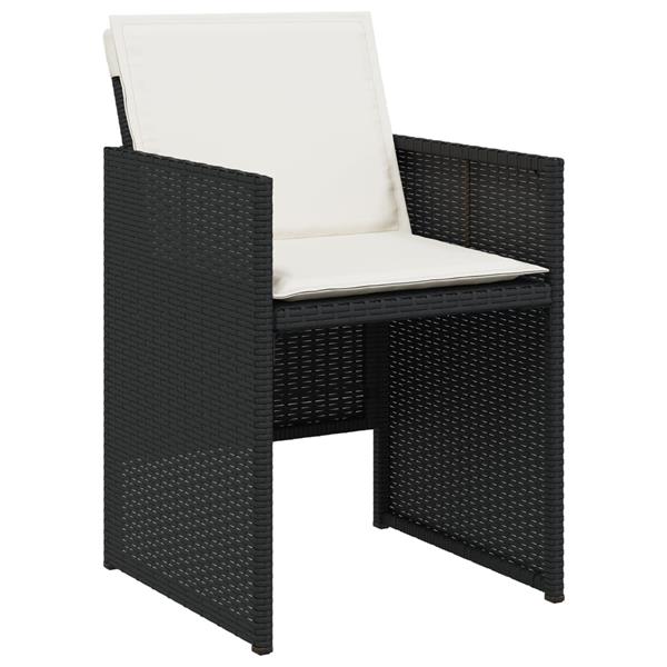 Grote foto vidaxl 9 delige tuinset poly rattan zwart tuin en terras tuinmeubelen