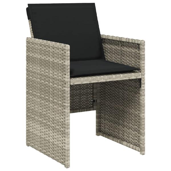 Grote foto vidaxl 9 delige tuinset met kussens poly rattan lichtgrijs tuin en terras tuinmeubelen