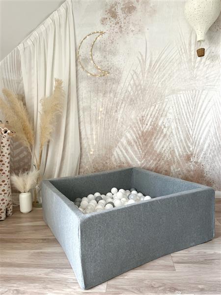 Grote foto ballenbad soft velvet 106x106x40 cm grey excl ballen kinderen en baby overige