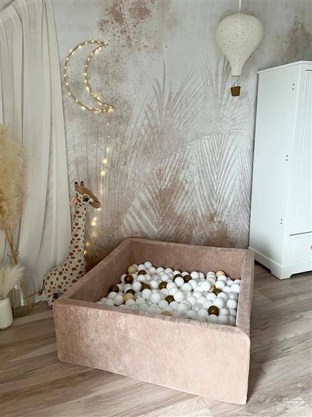 Grote foto ballenbad soft velvet 106x106x40 cm dark beige excl ballen kinderen en baby overige