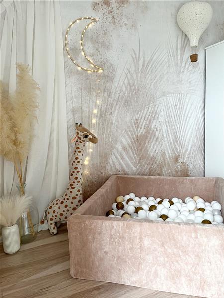 Grote foto ballenbad soft velvet 106x106x40 cm dark beige excl ballen kinderen en baby overige