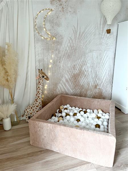 Grote foto ballenbad soft velvet 106x106x40 cm dark beige excl ballen kinderen en baby overige