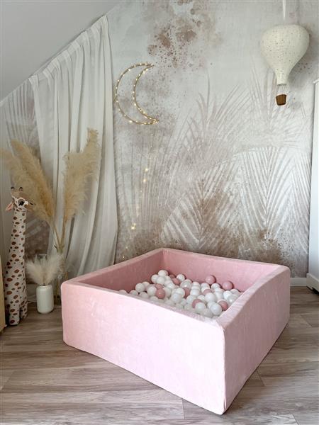 Grote foto ballenbad soft velvet 106x106x40 cm light pink excl ballen kinderen en baby overige