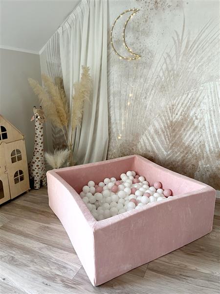 Grote foto ballenbad soft velvet 106x106x40 cm light pink excl ballen kinderen en baby overige