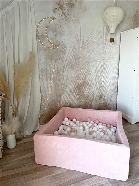 Grote foto ballenbad soft velvet 106x106x40 cm light pink excl ballen kinderen en baby overige