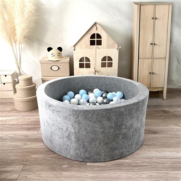 Grote foto ballenbad soft velvet 90x40cm grey melange excl ballen kinderen en baby overige