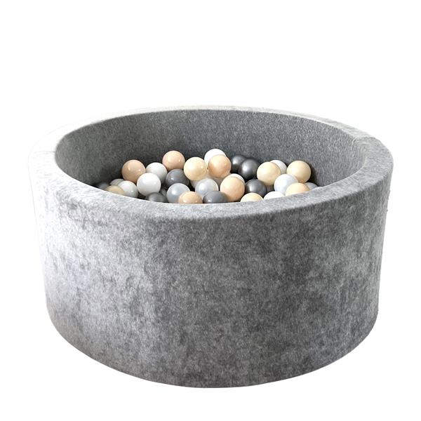 Grote foto ballenbad soft velvet 90x40cm grey melange excl ballen kinderen en baby overige