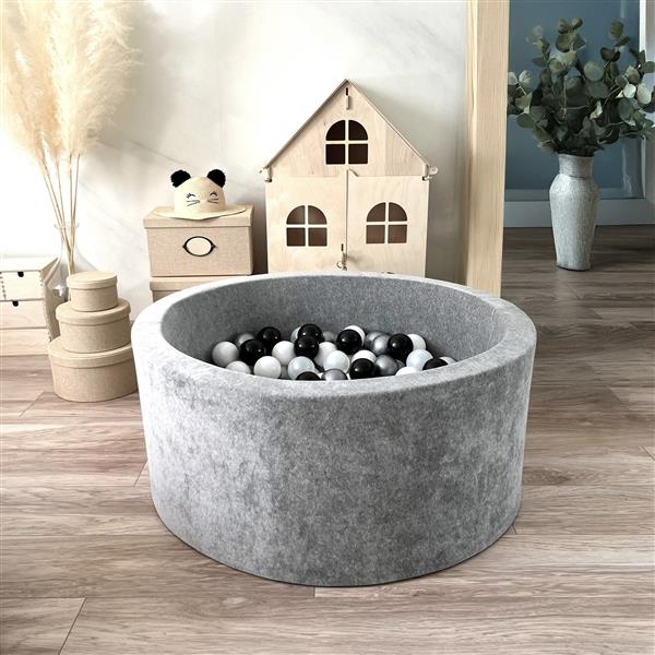 Grote foto ballenbad soft velvet 90x40cm grey melange excl ballen kinderen en baby overige