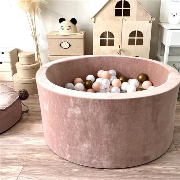 Grote foto ballenbad soft velvet 90x40cm dark beige excl ballen kinderen en baby overige