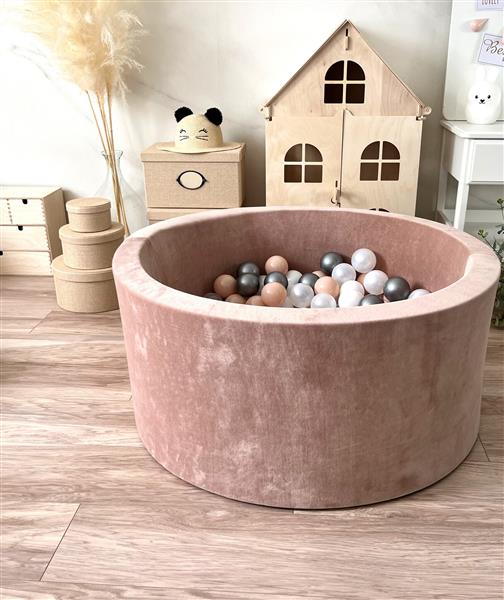 Grote foto ballenbad soft velvet 90x40cm dark beige excl ballen kinderen en baby overige