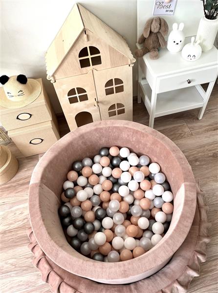 Grote foto ballenbad soft velvet 90x40cm dark beige excl ballen kinderen en baby overige