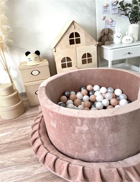 Grote foto ballenbad soft velvet 90x40cm dark beige excl ballen kinderen en baby overige
