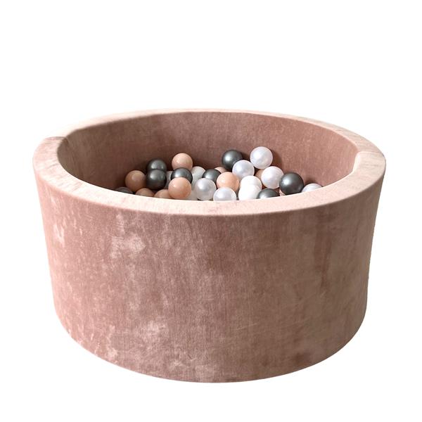 Grote foto ballenbad soft velvet 90x40cm dark beige excl ballen kinderen en baby overige