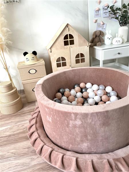 Grote foto ballenbad soft velvet 90x40cm dark beige excl ballen kinderen en baby overige
