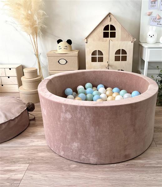 Grote foto ballenbad soft velvet 90x40cm dark beige excl ballen kinderen en baby overige