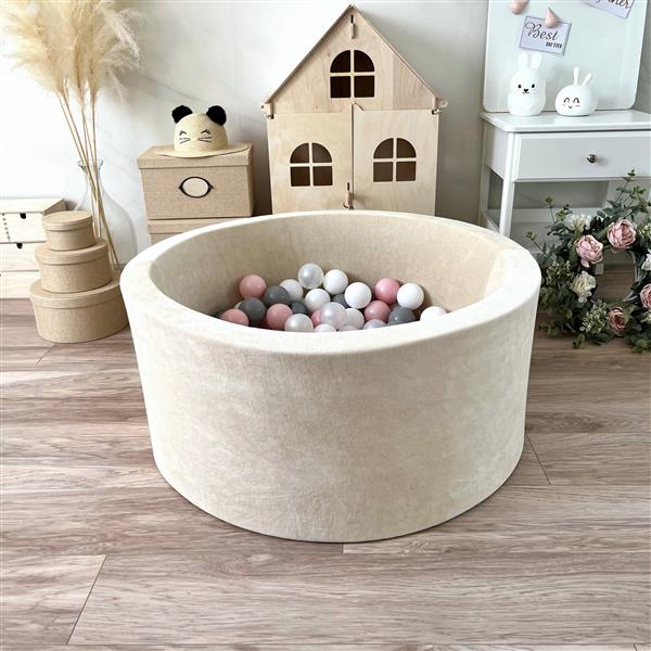 Grote foto ballenbad soft velvet 90x40cm ecru excl ballen kinderen en baby overige